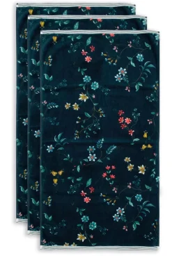 Badetuch Set/3 Les Fleurs Dunkel 55X100 Cm