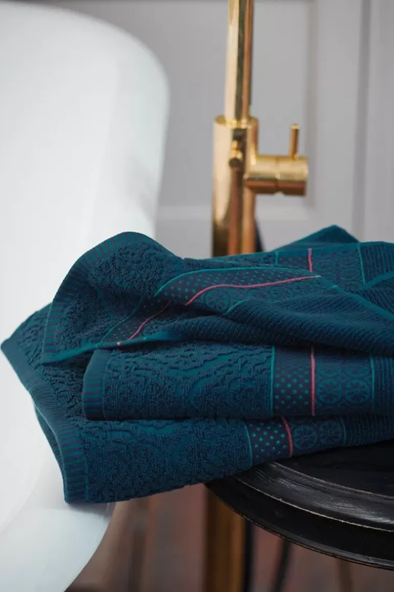 Badetuch Set/3 Soft Zellige Dunkel 55X100 Cm