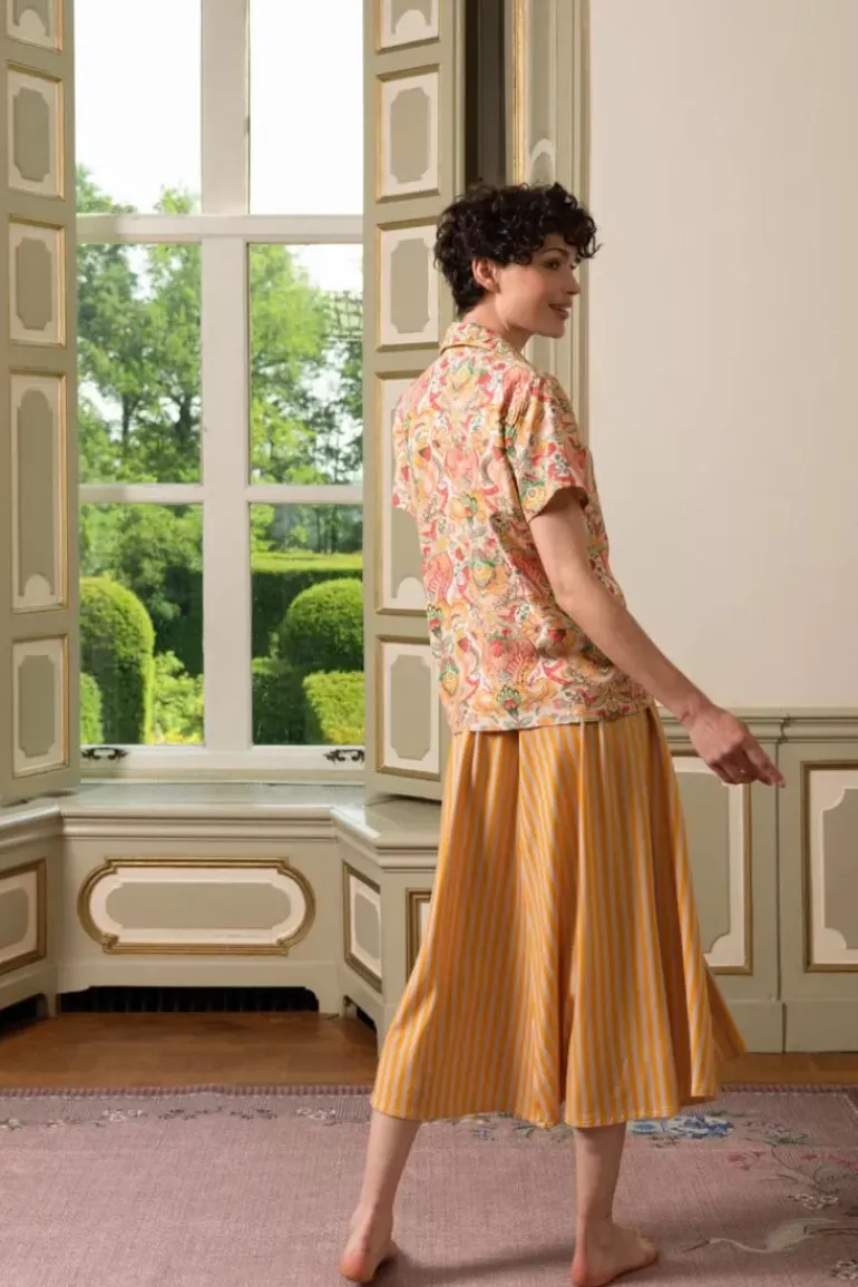 Bluse Kurze Armeln Kyoto Festival Gelb