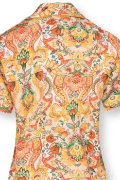 Bluse Kurze Armeln Kyoto Festival Gelb