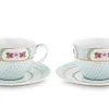 Blushing Birds Set/2 Cappuccino Tassen & Untertassen