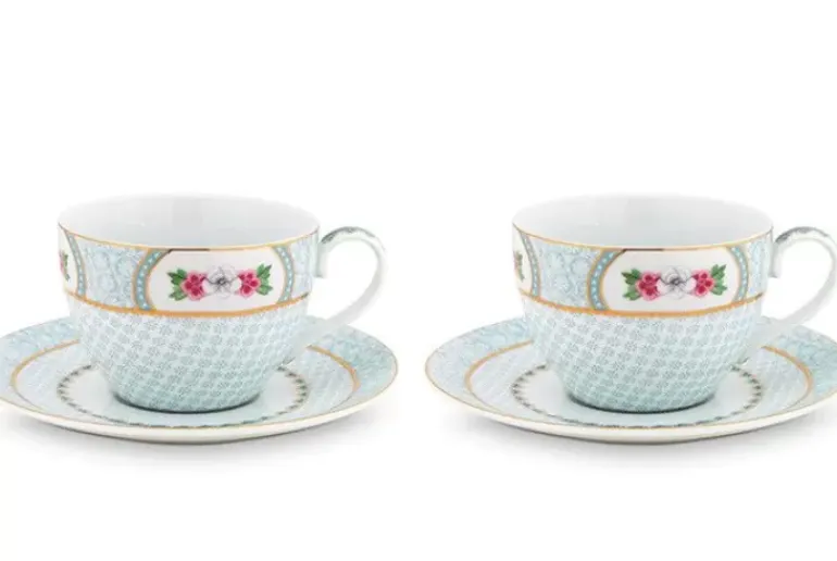 Blushing Birds Set/2 Cappuccino Tassen & Untertassen
