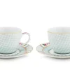 Blushing Birds Set/2 Espresso Tassen & Untertassen