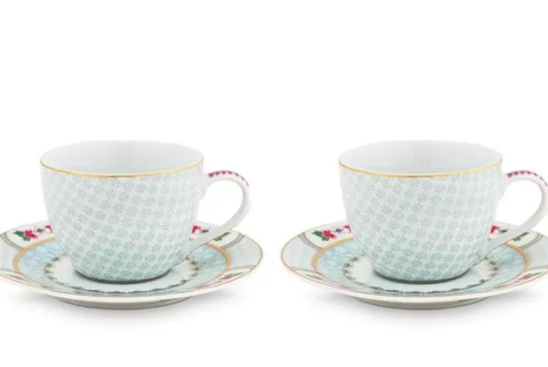 Blushing Birds Set/2 Espresso Tassen & Untertassen