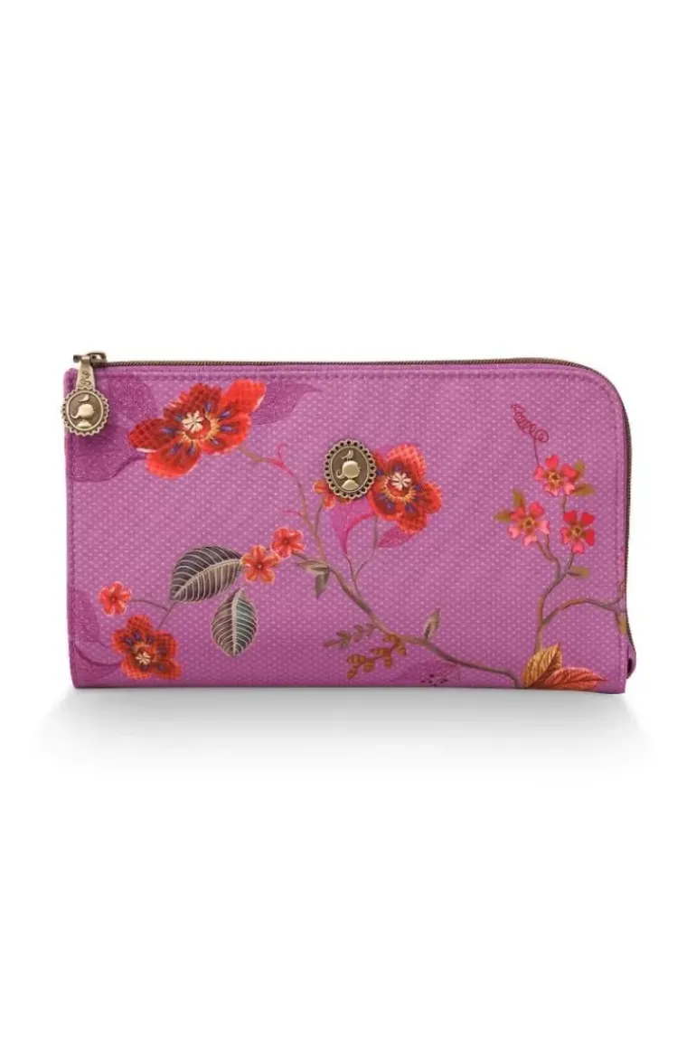 Flaches Necessaire Reisverschluss Kawai Flower Fuchsia