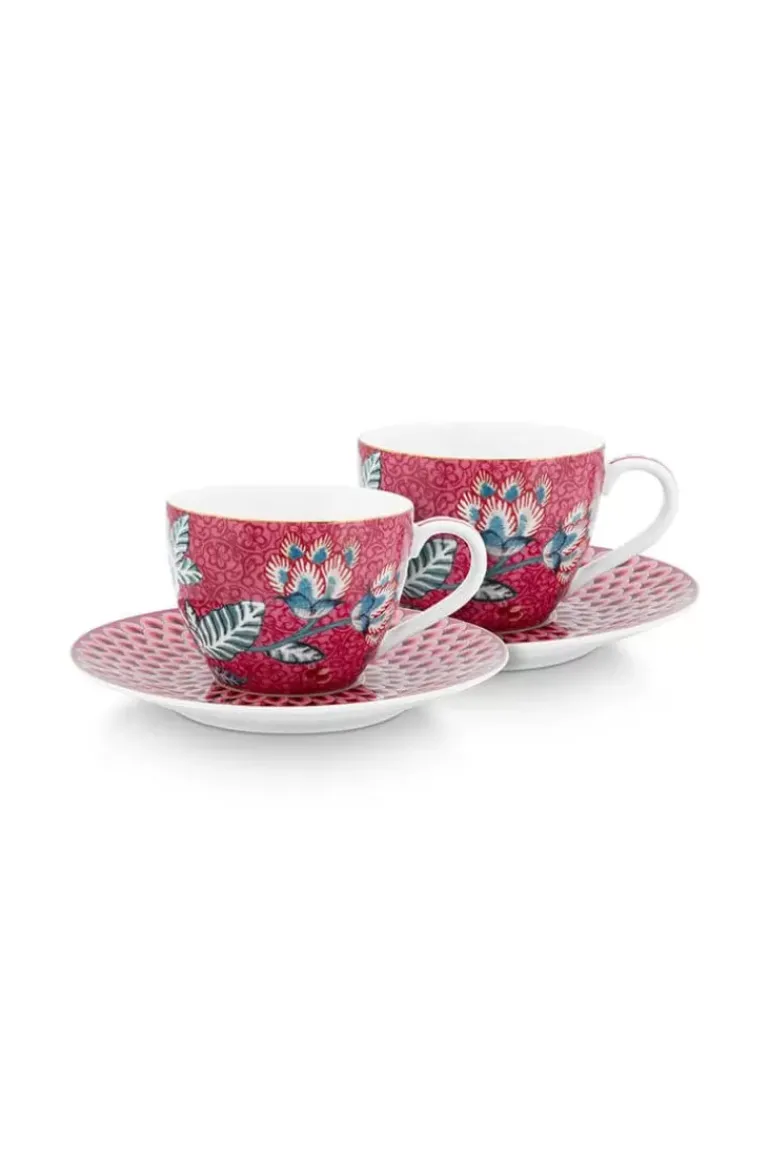 Flower Festival Set/2 Espresso Tasse & Undertasse Dunkel
