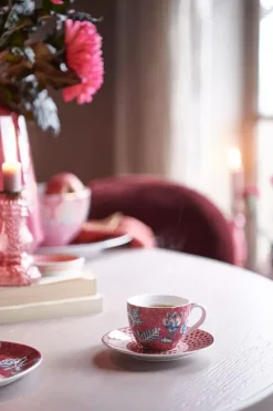Flower Festival Set/2 Espresso Tasse & Undertasse Dunkel