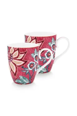 Flower Festival Set/2 Tassen Gross Dunkel