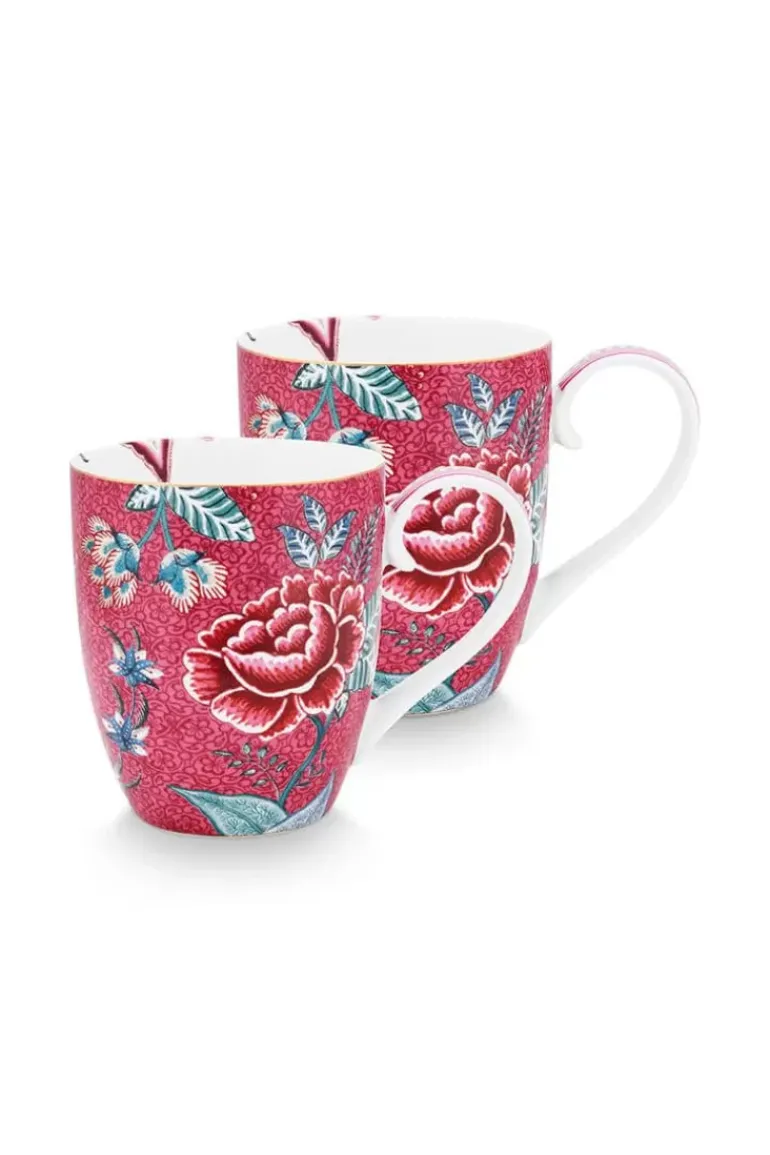 Flower Festival Set/2 Tassen Xl Dunkel