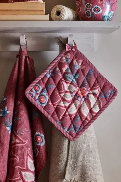 Flower Festival Topflappen Quadratisch Dunkelrosa