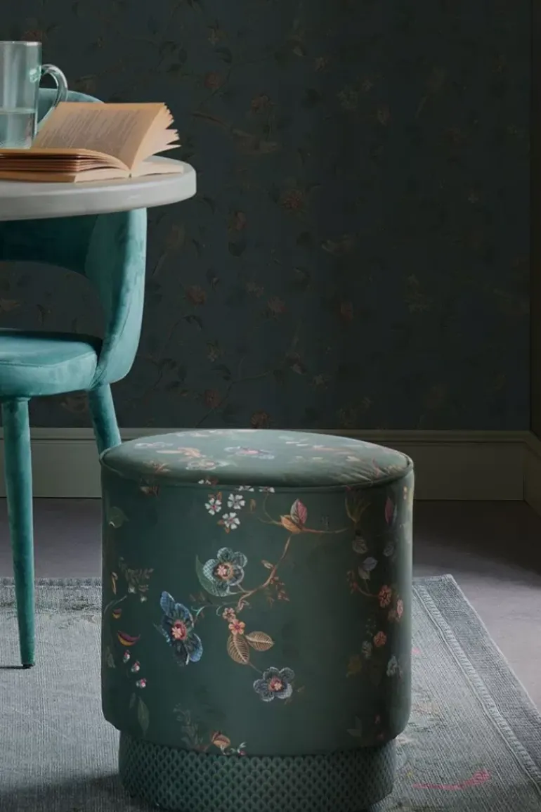 Hocker Medium Kawai Flower Grun