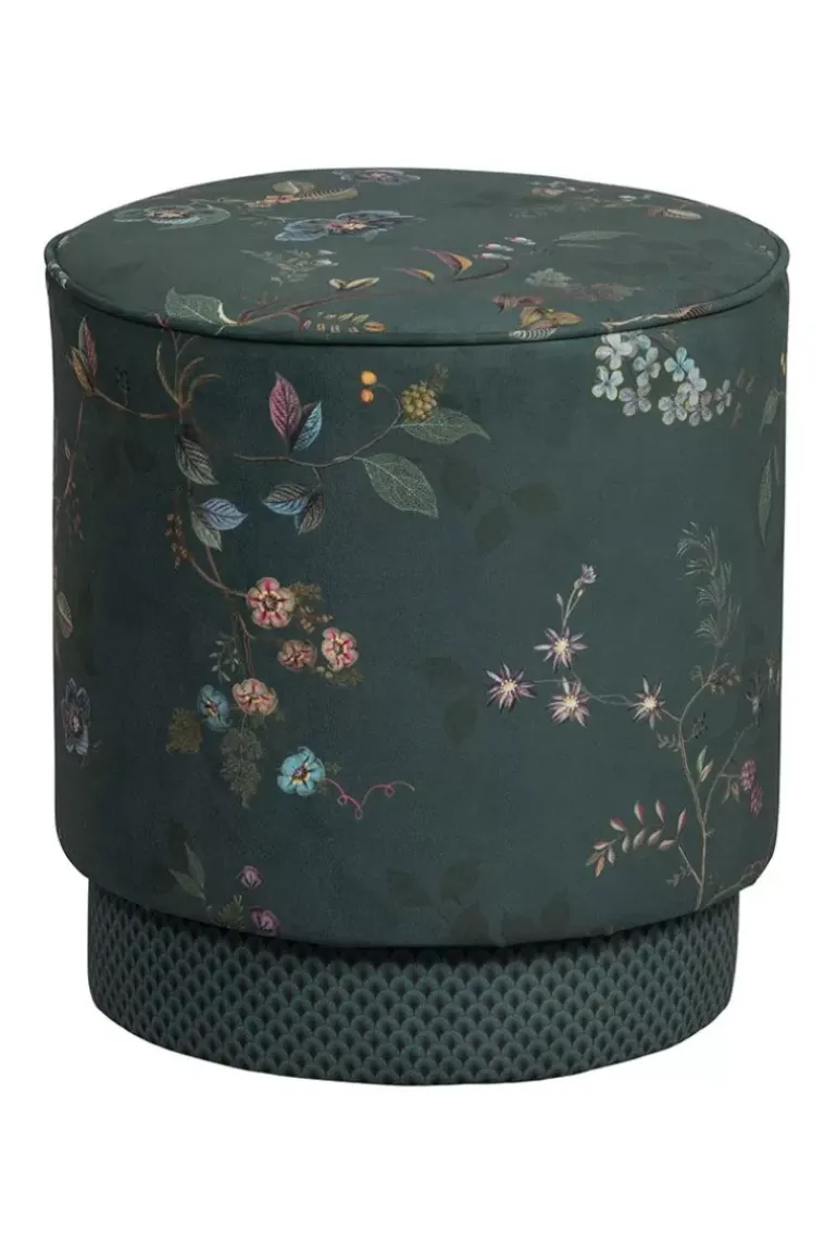 Hocker Medium Kawai Flower Grun