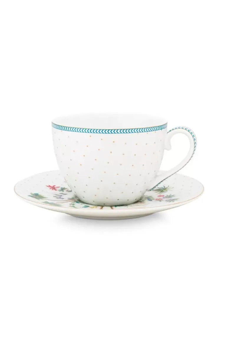 Jolie Cappuccino Tasse & Untertasse Dots Gold
