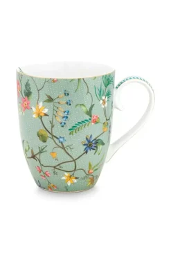 Jolie Tasse Gross Flowers Blau