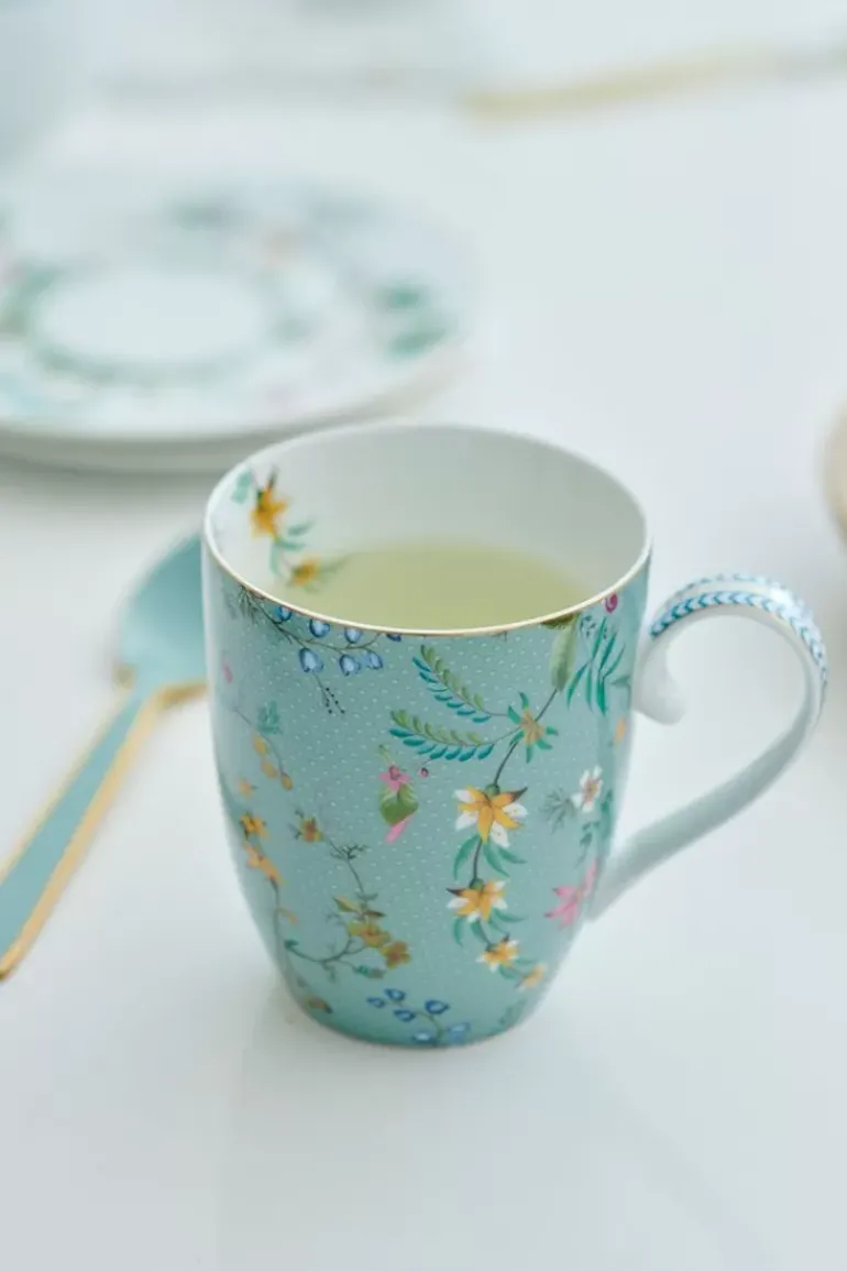 Jolie Tasse Gross Flowers Blau