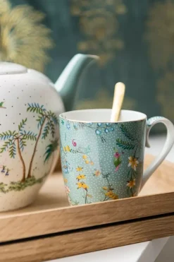 Jolie Tasse Gross Flowers Blau