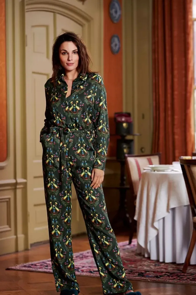 Jumpsuit Flirting Birds Grun