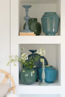 Kerzenstander Blau 34 Cm