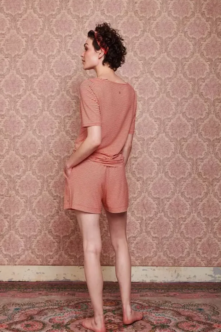 Kurze Hose Little Sumo Stripe Koralle
