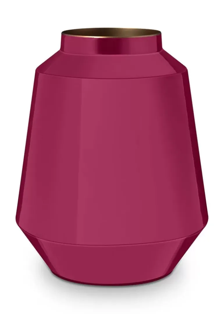 Metall Vase Rosa 29 Cm