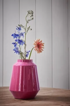 Metall Vase Rosa 29 Cm