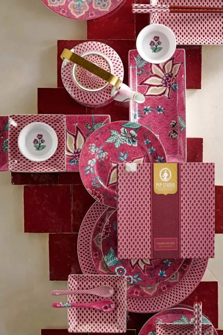 Oriental Flower Festival Set/6 Teeloffel Dunkel