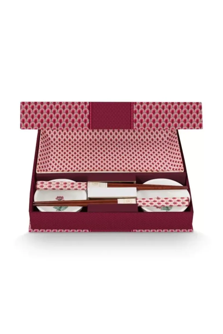 Oriental Flower Festival Set/6 Sushi Dunkel