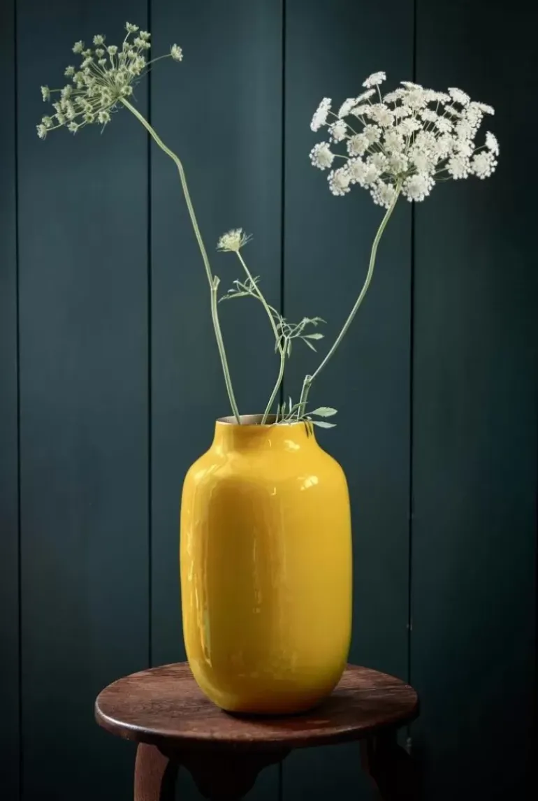 Ovale Metall Vase 30 Cm