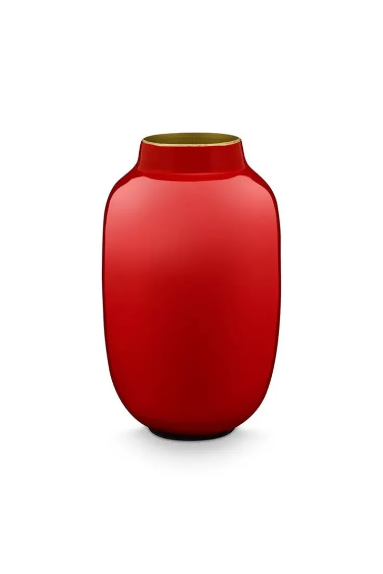 Ovale Mini Vase Rot 14 Cm