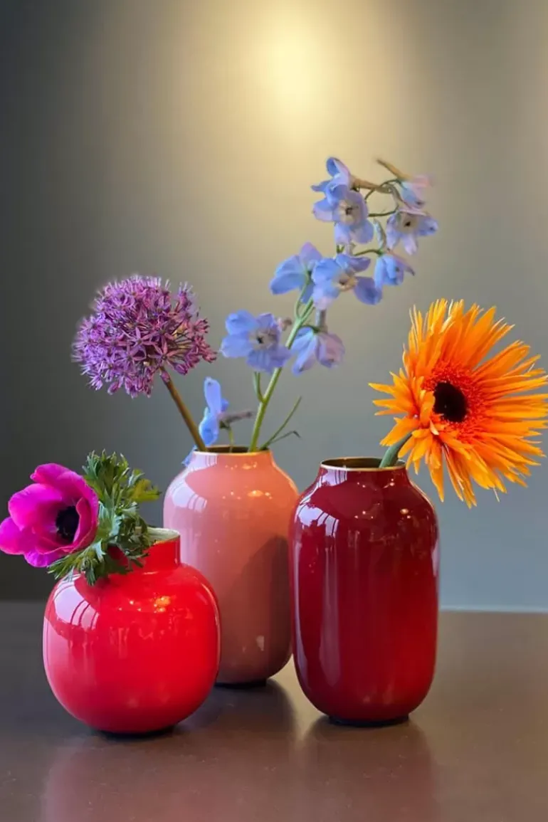 Ovale Mini Vase Rot 14 Cm