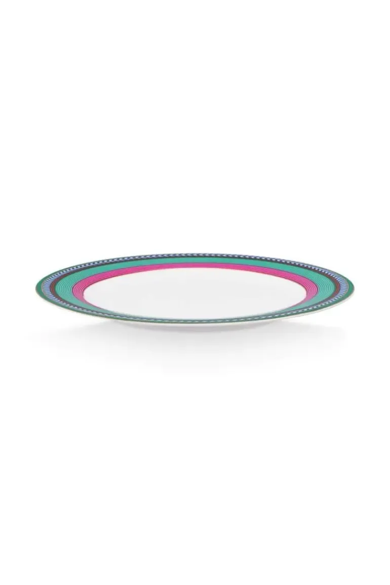 Pip Chique Stripes Frühstücksteller Rosa/Grun 23Cm