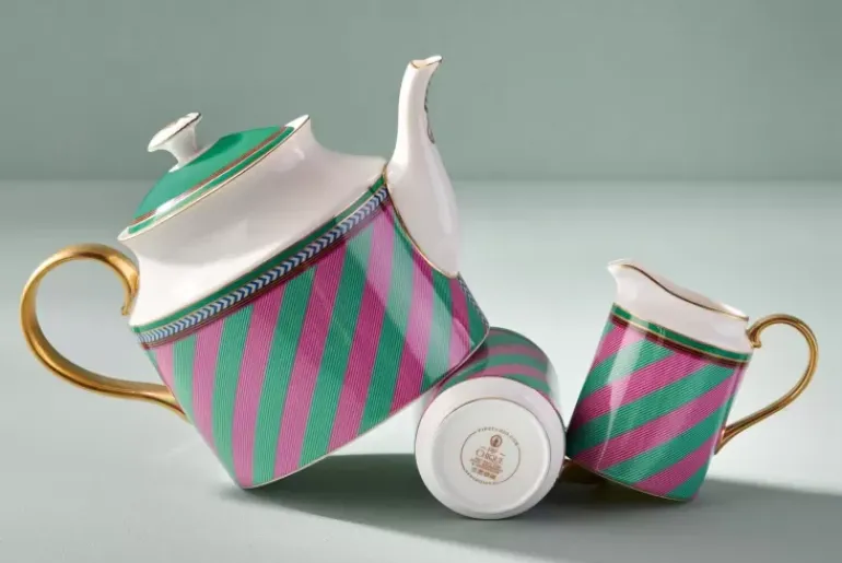 Pip Chique Stripes Kanne Klein Rosa/Grun
