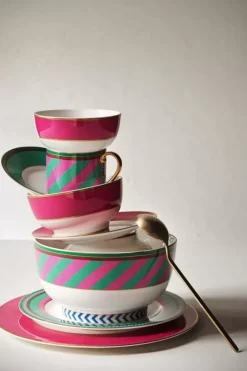 Pip Chique Stripes Schale Rosa/Grun 20.5Cm