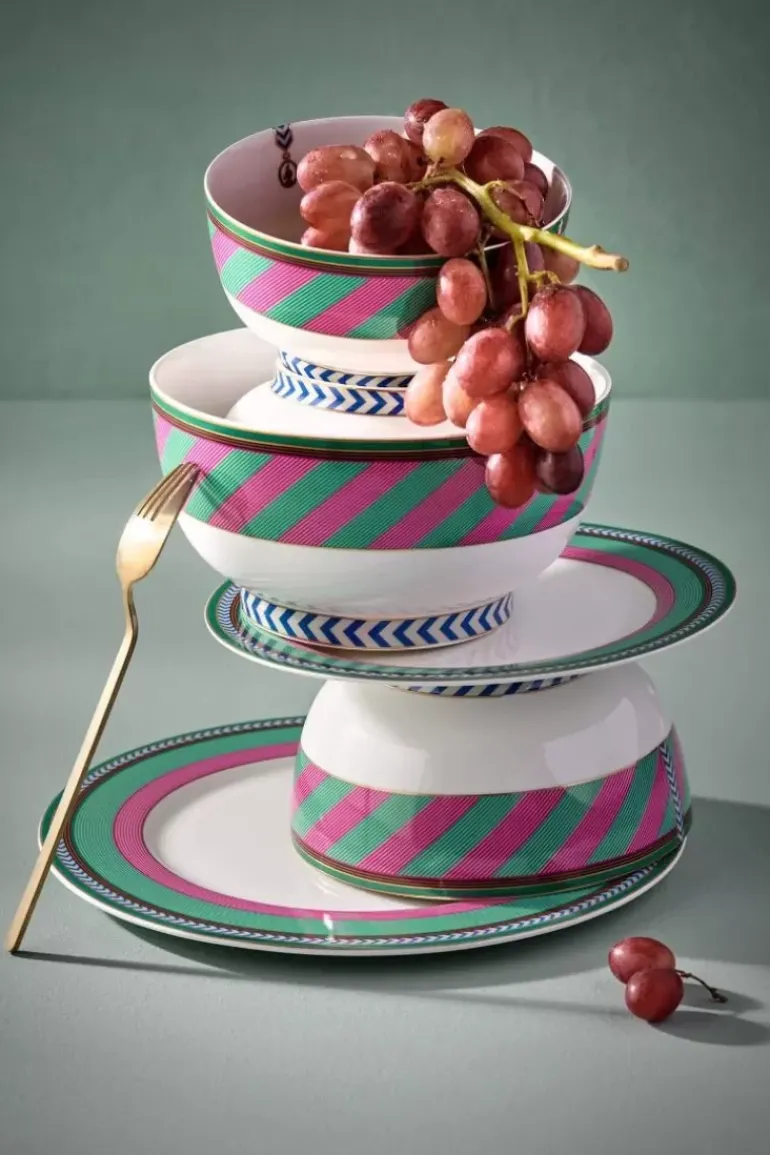 Pip Chique Stripes Schale Rosa/Grun 20.5Cm