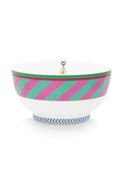 Pip Chique Stripes Schale Rosa/Grun 18Cm