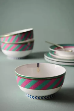 Pip Chique Stripes Schale Rosa/Grun 18Cm
