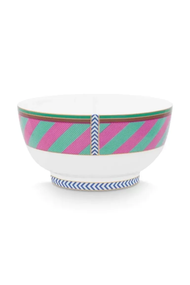 Pip Chique Stripes Schale Rosa/Grun 18Cm