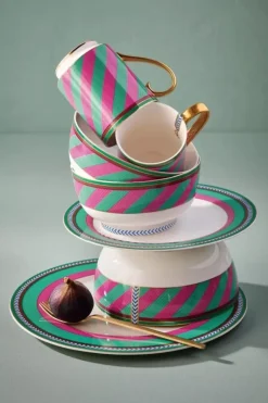 Pip Chique Stripes Schale Rosa/Grun 18Cm