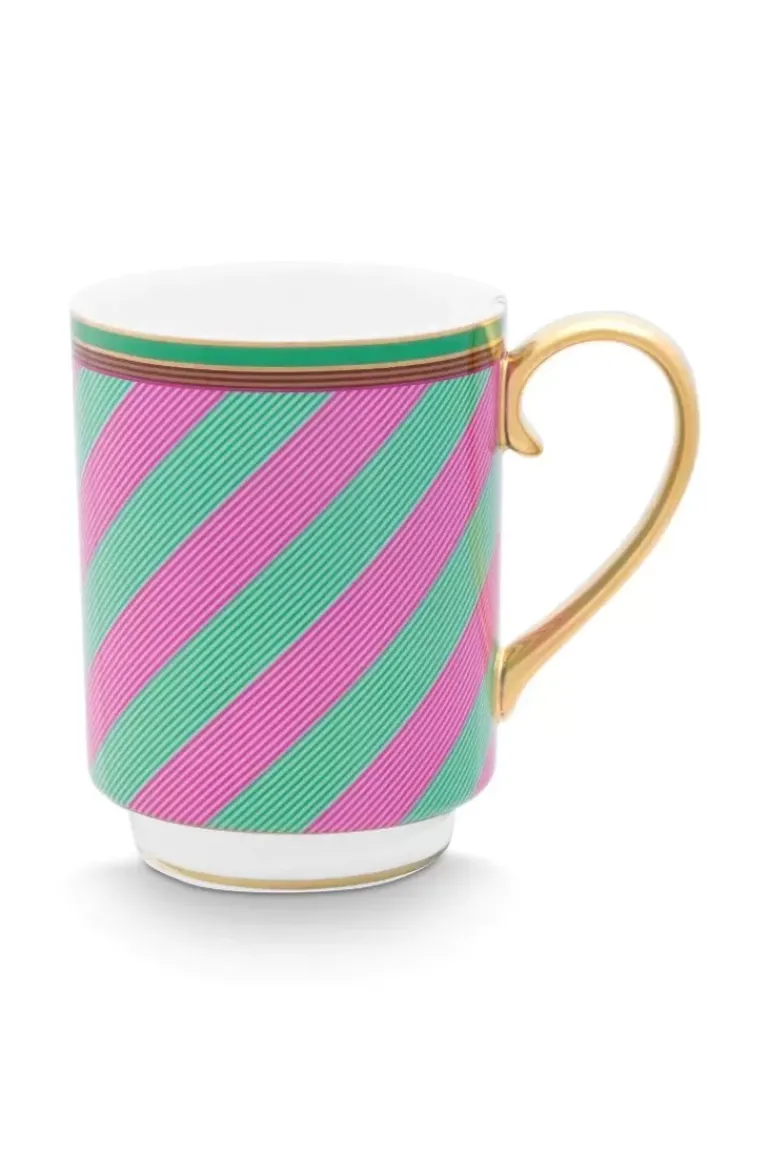 Pip Chique Stripes Tasse Gross Rosa/Grun 350Ml