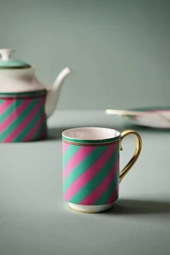 Pip Chique Stripes Tasse Gross Rosa/Grun 350Ml