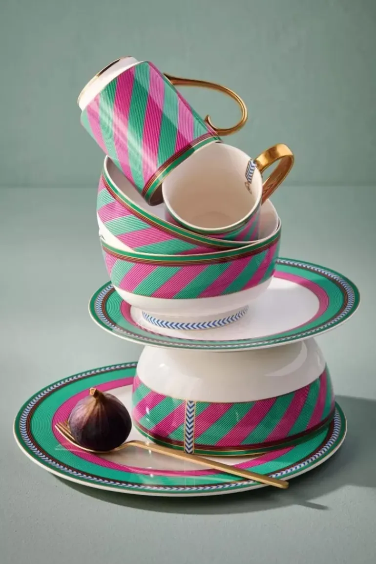 Pip Chique Stripes Tasse Gross Rosa/Grun 350Ml
