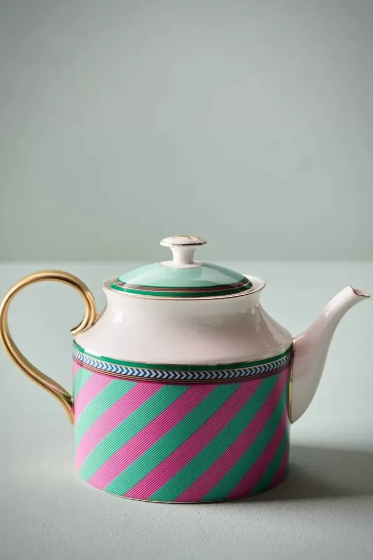 Pip Chique Stripes Teekanne Gross Rosa/Grun