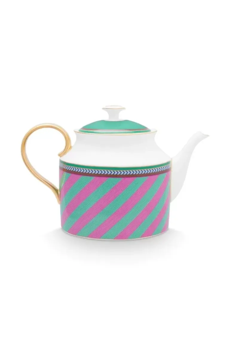 Pip Chique Stripes Teekanne Gross Rosa/Grun