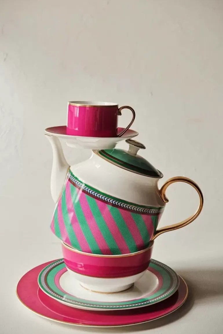 Pip Chique Stripes Teekanne Gross Rosa/Grun