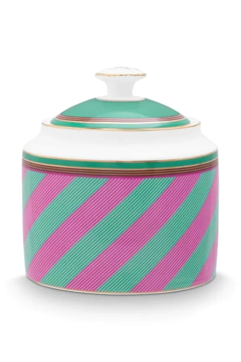 Pip Chique Stripes Zuckerdose Rosa/Grun