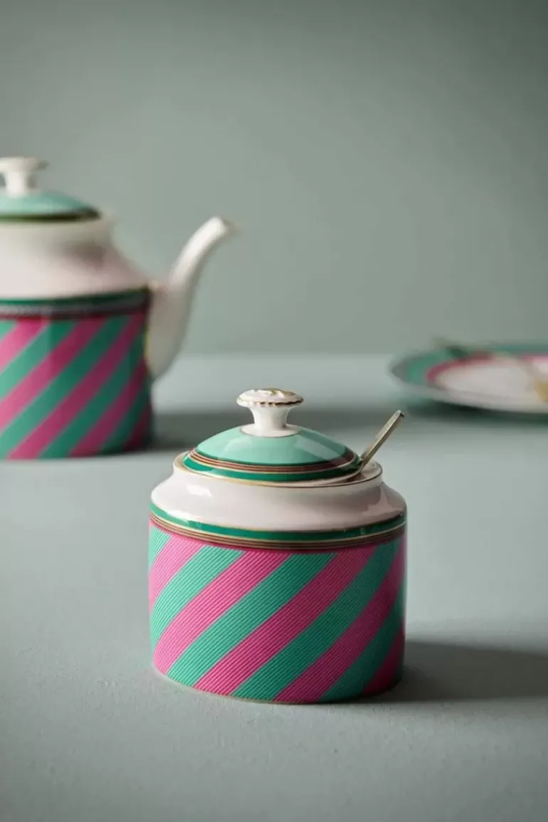 Pip Chique Stripes Zuckerdose Rosa/Grun