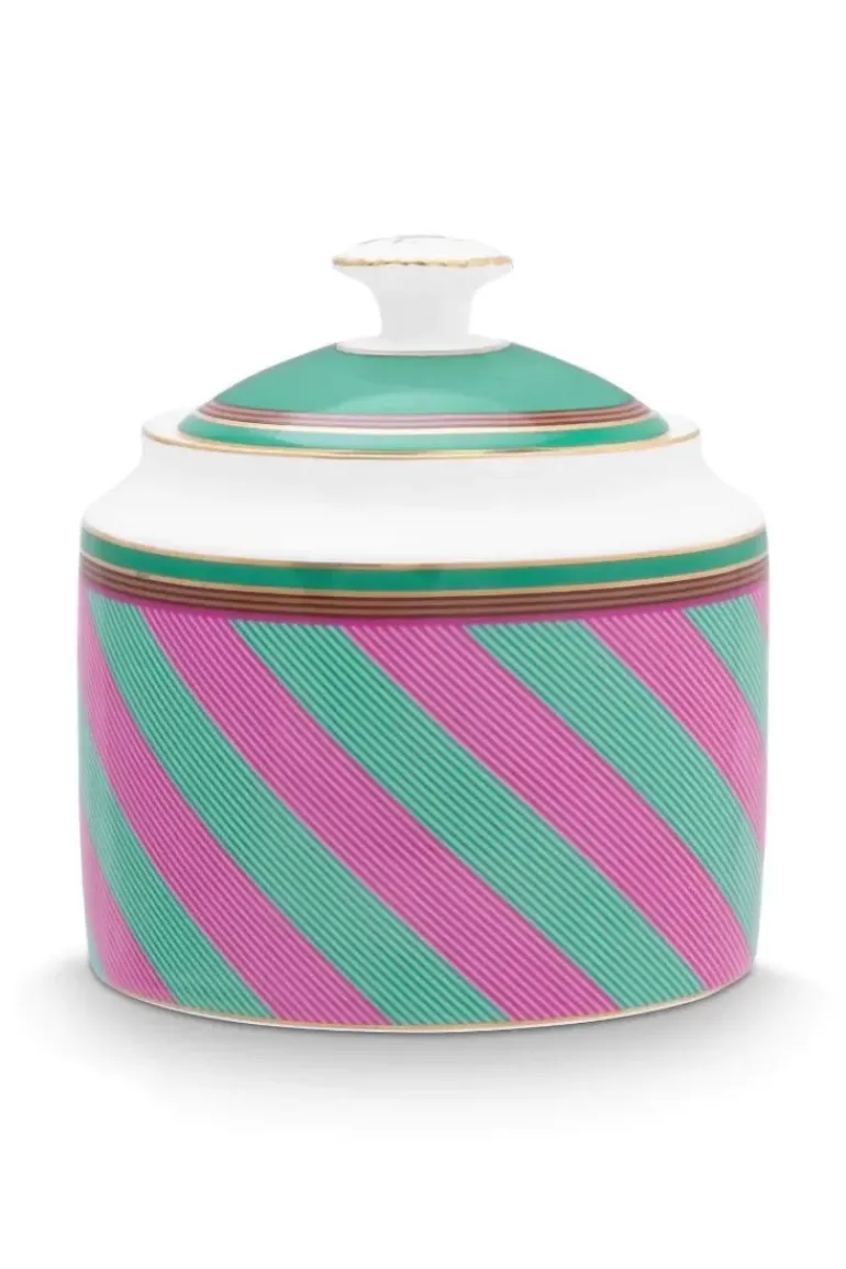 Pip Chique Stripes Zuckerdose Rosa/Grun