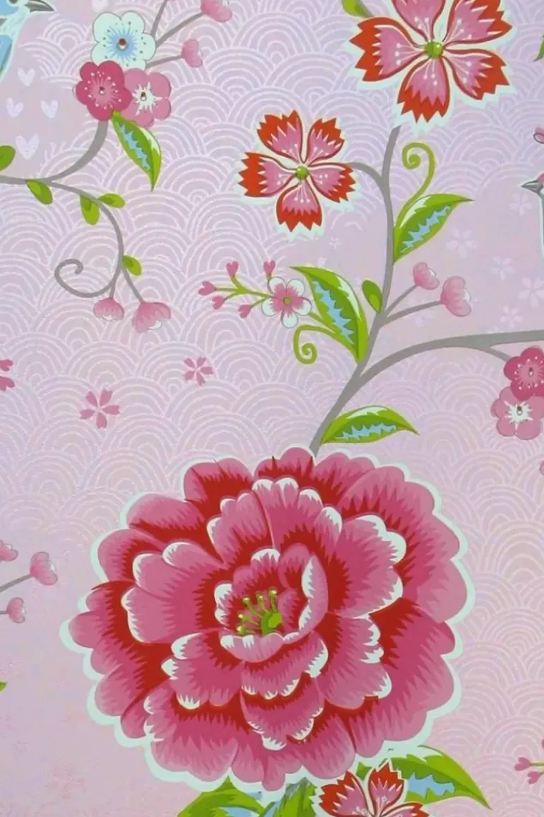Pip Studio Birds In Paradise Vliestapete Rosa
