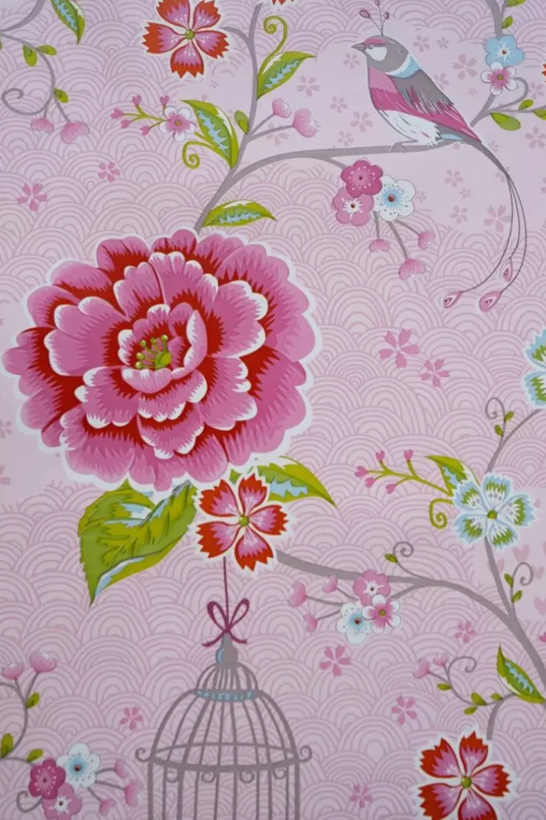 Pip Studio Birds In Paradise Vliestapete Rosa
