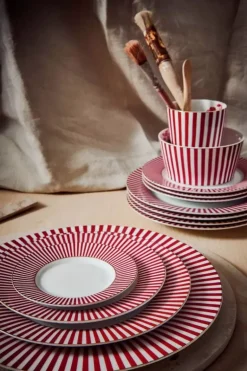 Royal Stripes Petit Four Dunkelrosa 12Cm